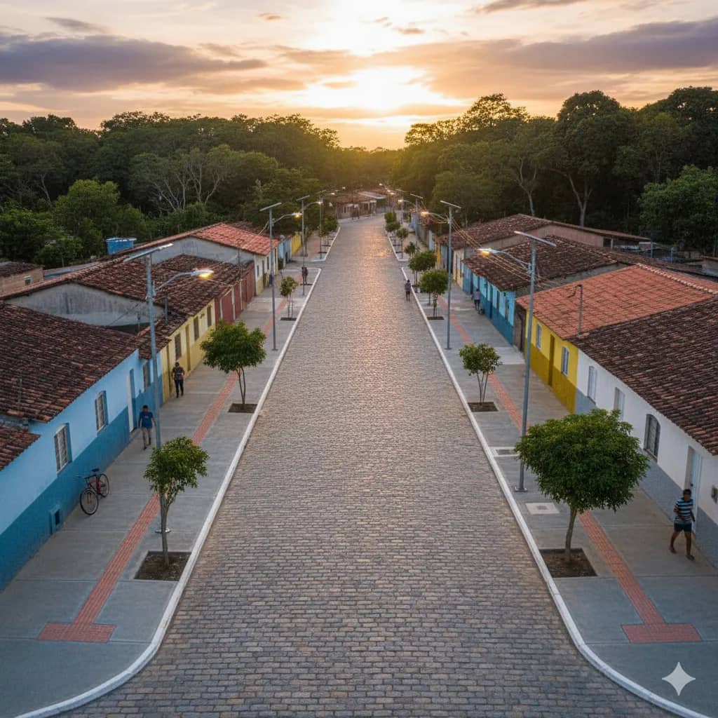 Obra Pavimentação em Paralelepípedos da Rua do Ouro executada pela WJX Construções em Rio Tinto, PB