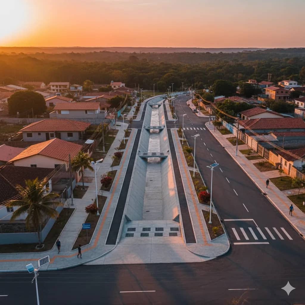 Obra Drenagem Pluvial no Bairro Planalto executada pela WJX Construções em Mataraca, PB