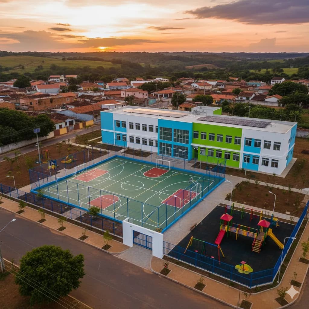 Vista do projeto Ampliação e Reforma da Escola Dr. José Inácio executado pela WJX Construções em Areia, PB no ano de 2023
