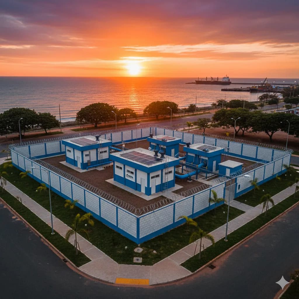 Vista do projeto Muros de Contorno de Estações Elevatórias de Esgoto executado pela WJX Construções em Cabedelo, PB no ano de 2022