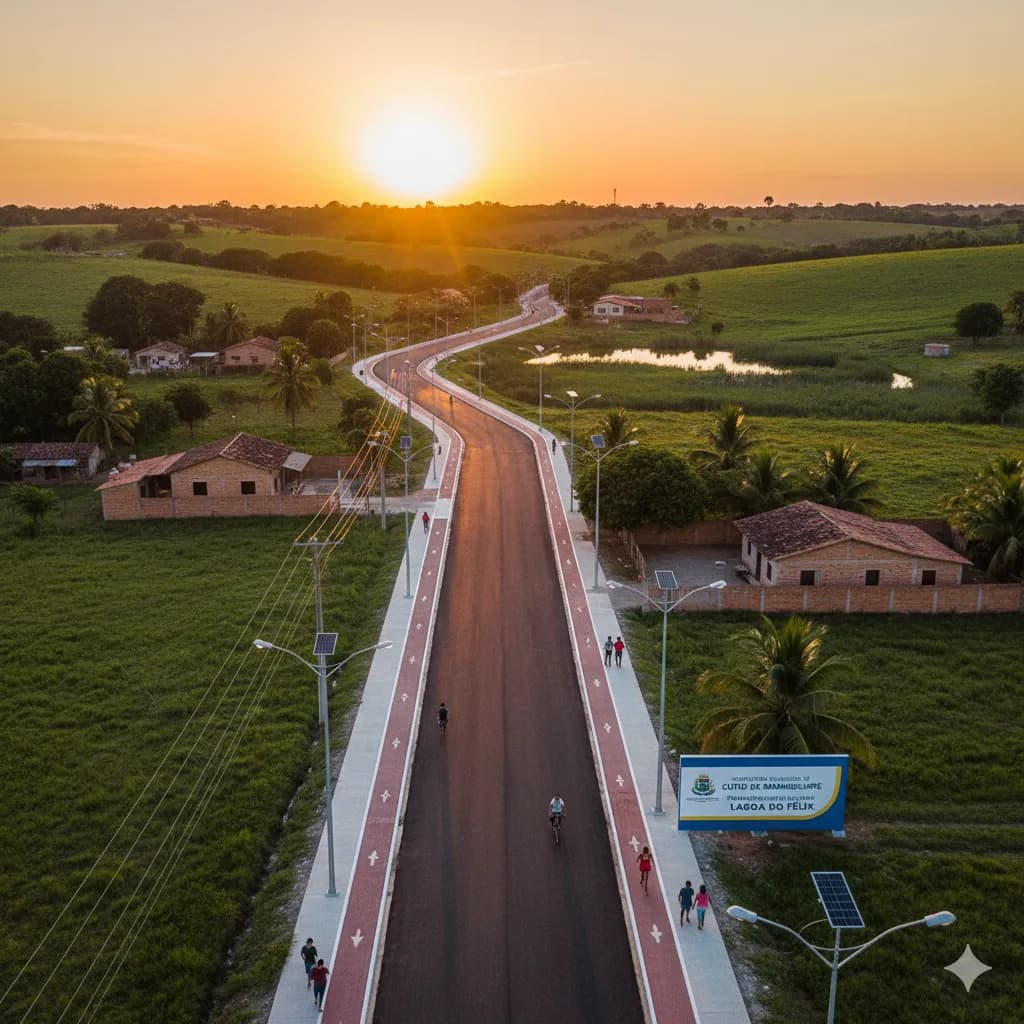 Vista do projeto Pavimentação na Zona Rural (Lagoa do Félix) executado pela WJX Construções em Cuité de Mamanguápe, PB no ano de 2024
