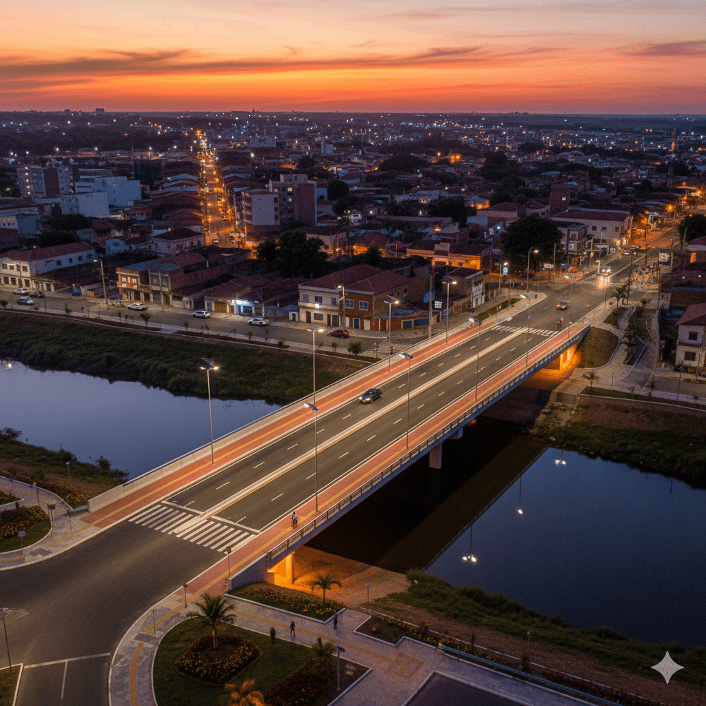Vista do projeto Construção de Travessia de Veículos e Pedestres executado pela WJX Construções em Guarabira, PB no ano de 2024