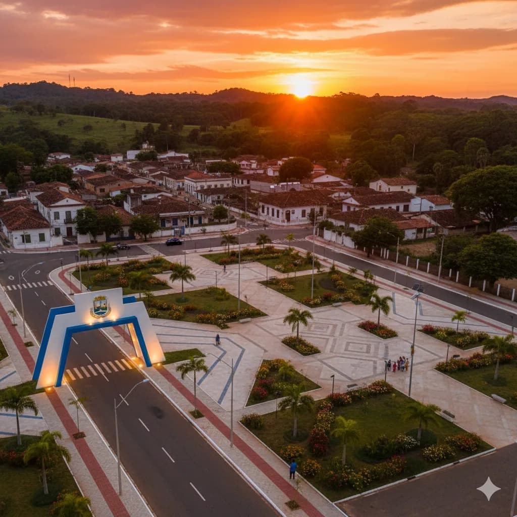 Vista do projeto Requalificação da Praça e do Portal de Areia executado pela WJX Construções em Areia, PB no ano de 2023