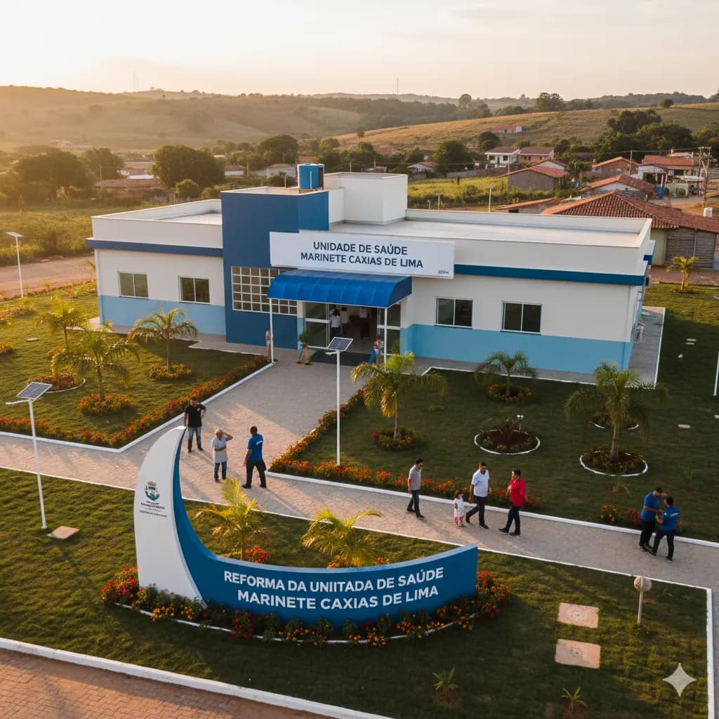 Vista do projeto Reforma da Unidade de Saúde Marinete Caxias de Lima executado pela WJX Construções em São José dos Ramos, PB no ano de 2024