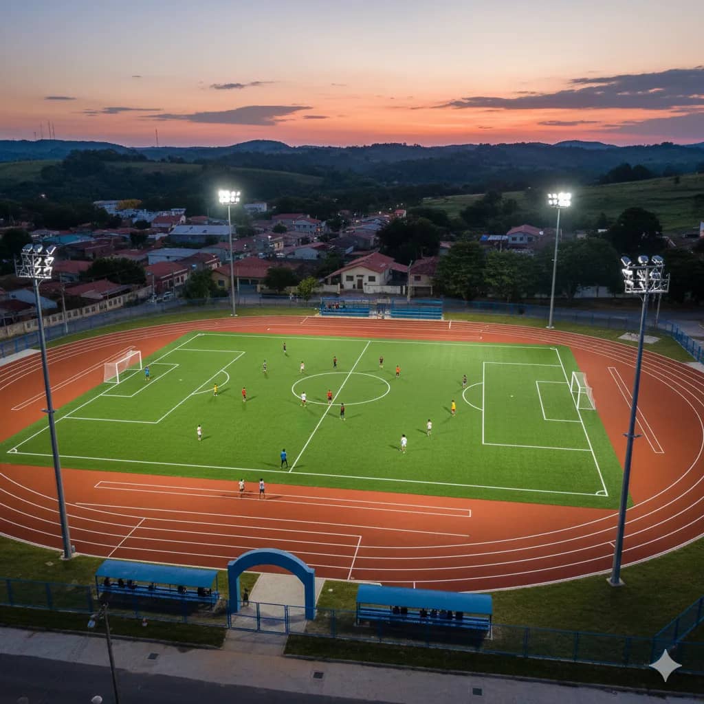 Obra Instalações e Iluminação do Campo Aníbal executada pela WJX Construções em Alagoa Nova, PB