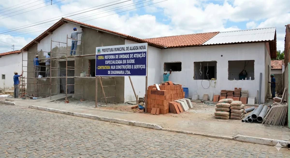 Obra Reforma do Hospital Municipal executada pela WJX Construções em Alagoa Nova, PB