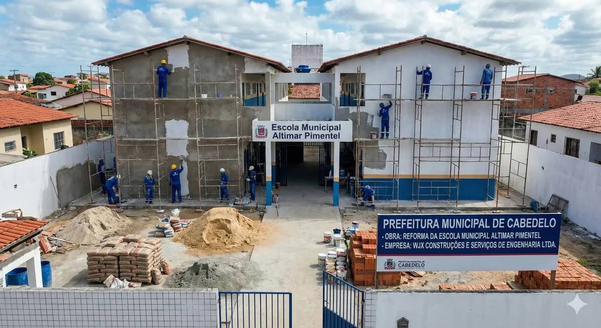 Obra Reforma da Escola Altimar executada pela WJX Construções em Cabedelo, PB