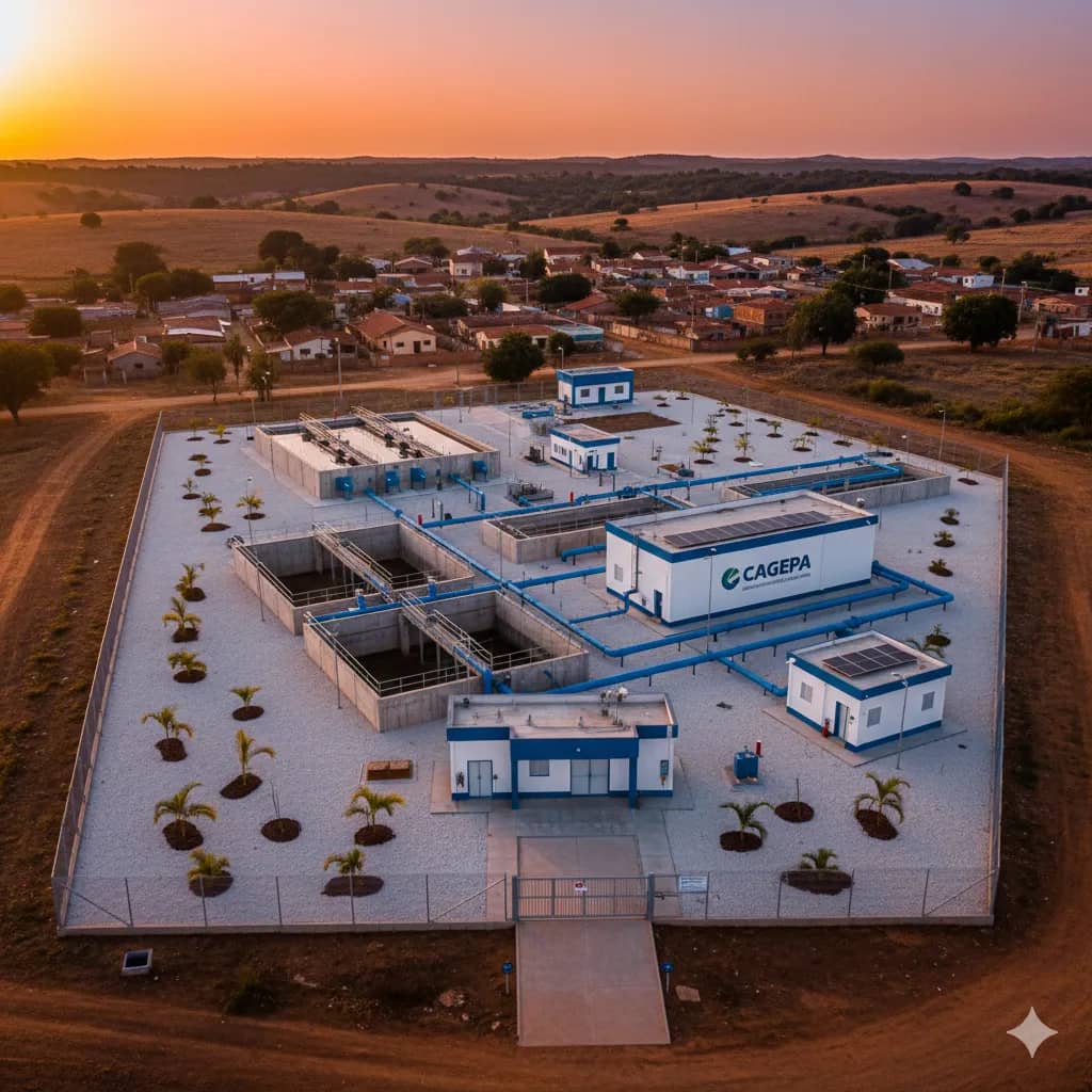 Obra Recuperação e Melhorias da ETE de Cubati executada pela WJX Construções em Cubati, PB