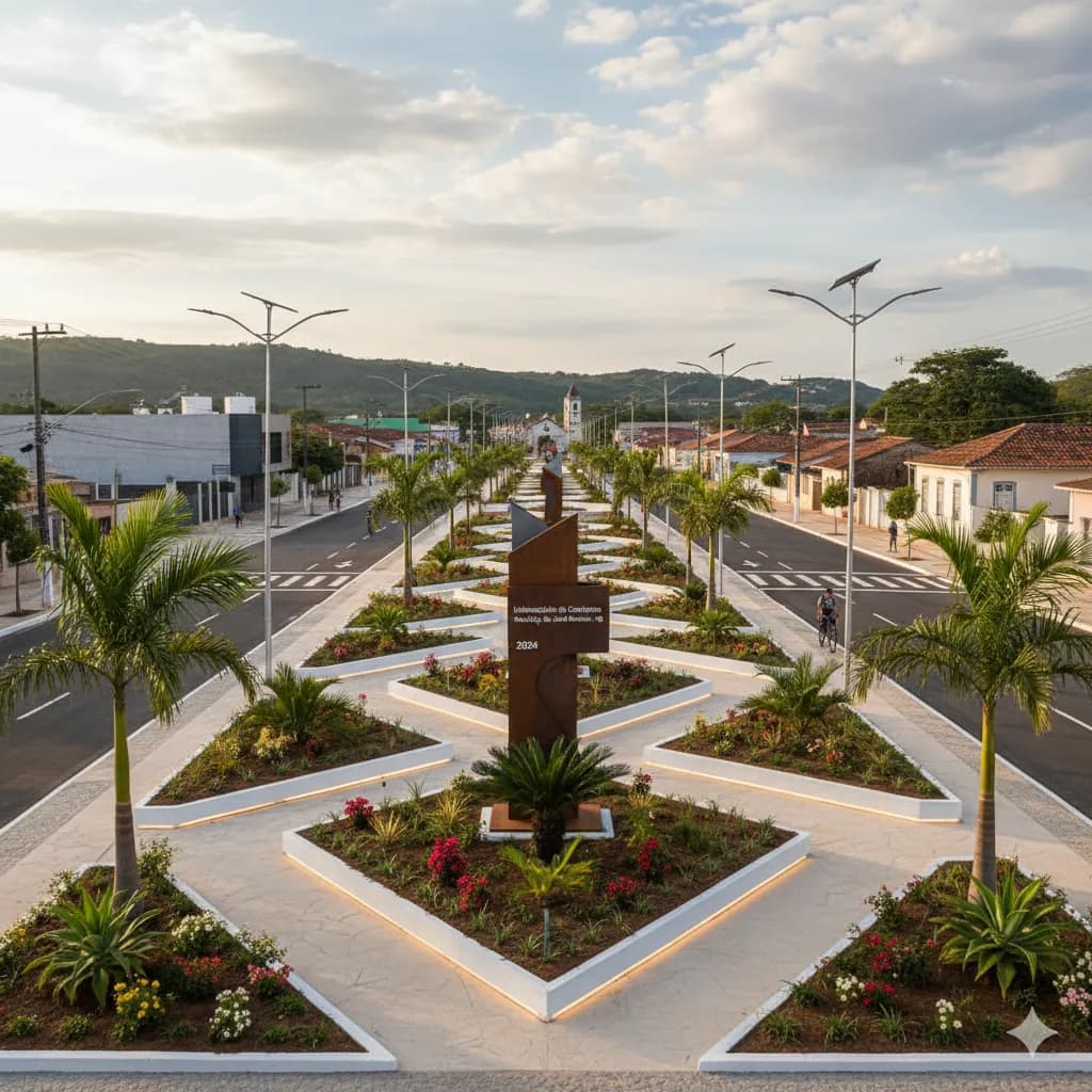Vista do projeto Urbanização de Canteiros em São José dos Ramos, PB